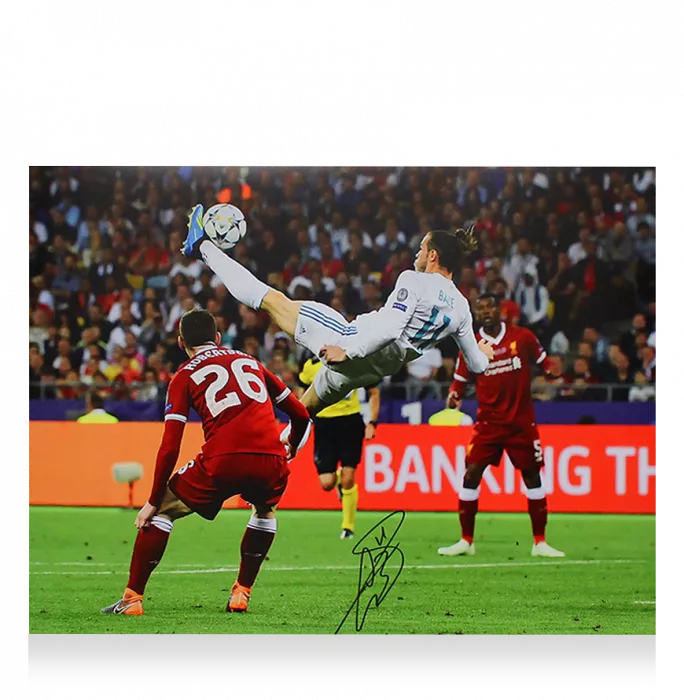 Icons Gareth Bale Official UEFA Champions League Signed And Framed Real Madrid Photo: 2018 UEFA Champions League Final Overhead Kick Goal