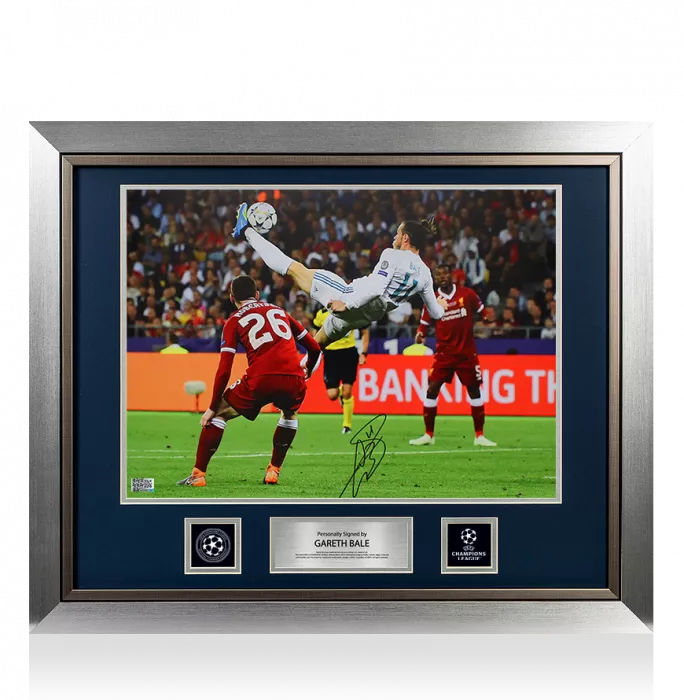 icons Gareth Bale Official UEFA Champions League Signed and Framed Real Madrid Photo: 2018 UEFA Champions League Final Overhead Kick Goal