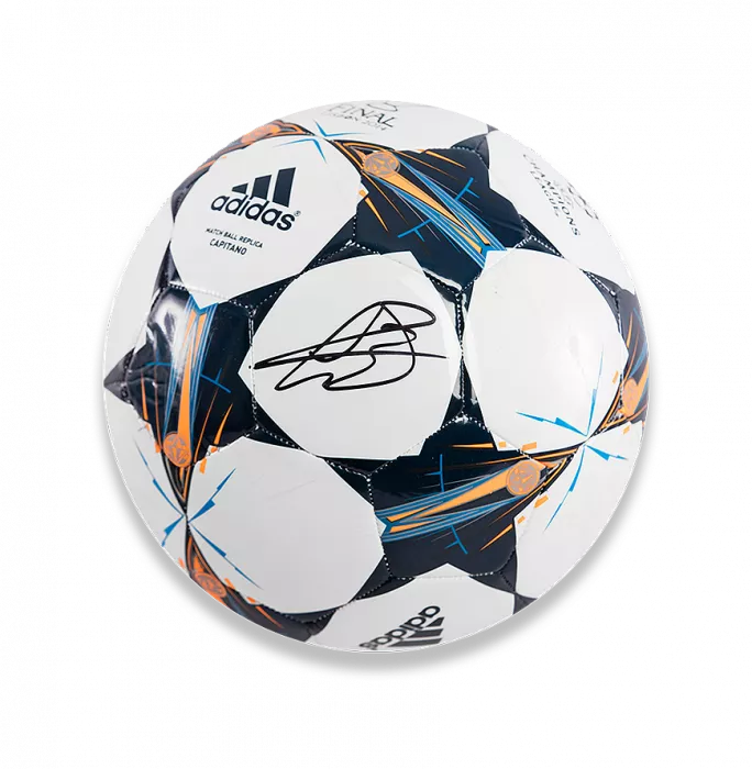 Icons Gareth Bale Signed 2013-14 UEFA Champions League Football In Acrylic Case