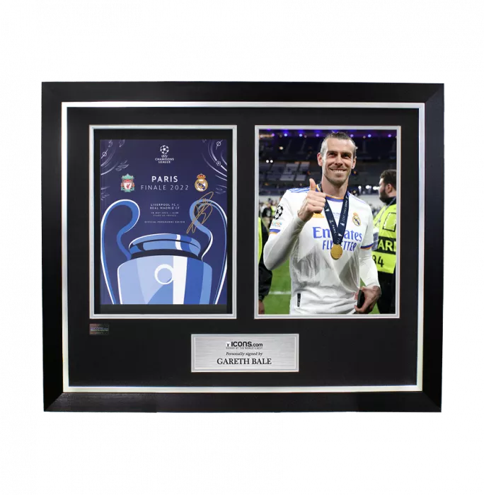 icons Gareth Bale Signed and Framed Programme: 2022 UEFA Champions League Final