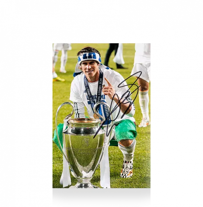 icons Gareth Bale Signed Mini Real Madrid Photo: 2014 UEFA Champions League Winner