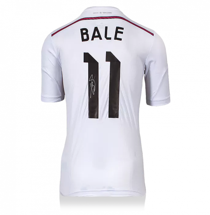 icons Gareth Bale Signed Real Madrid 2014-15 Home Shirt With Fan Style Numbers