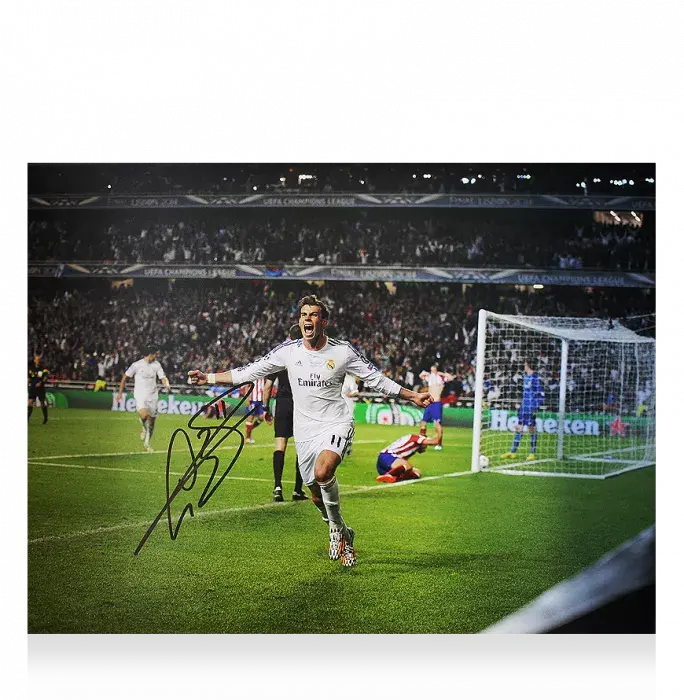 Icons Gareth Bale Signed Real Madrid Photo: 2014 UEFA Champions League Final Goal