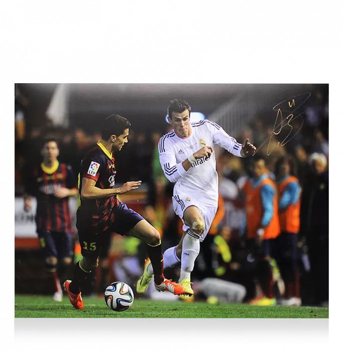 Icons Gareth Bale Signed Real Madrid Photo In Black Wooden Frame: Copa Del Rey Wonder Goal