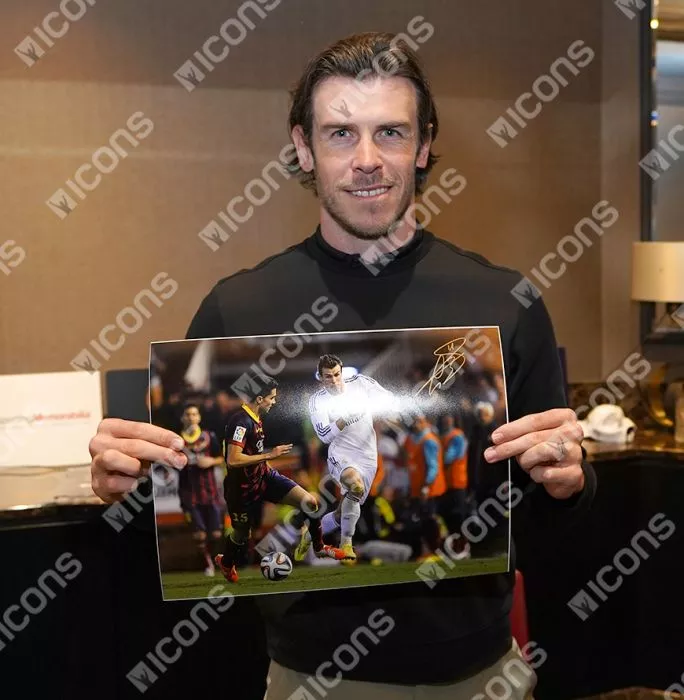 Icons Gareth Bale Signed Real Madrid Photo In Black Wooden Frame: Copa Del Rey Wonder Goal