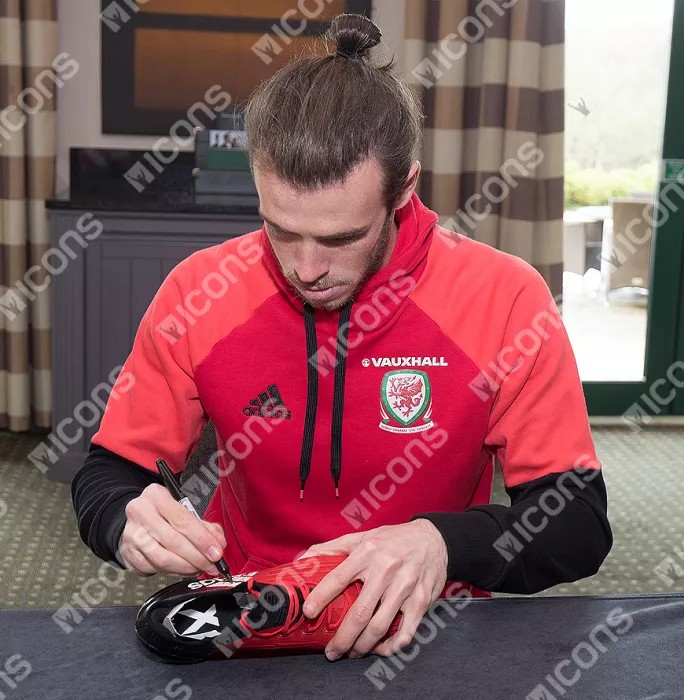 Icons Gareth Bale Signed Red And Black Adidas X 16.1 Hightop Boot