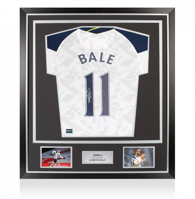 icons Gareth Bale Signed Tottenham Hotspur 2020-21 Home Shirt In Classic Frame