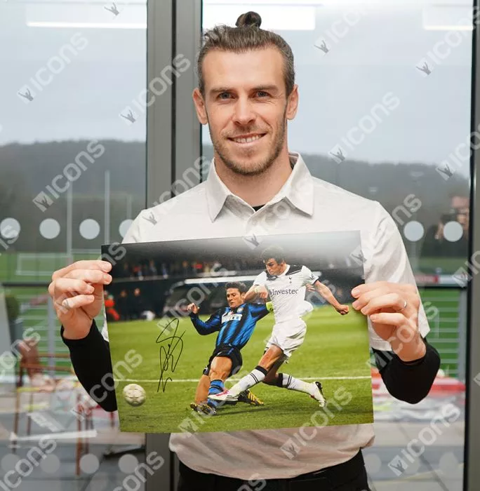 Icons Gareth Bale Signed Tottenham Hotspur Photo: Iconic UEFA Champions League Goal Vs Internazionale
