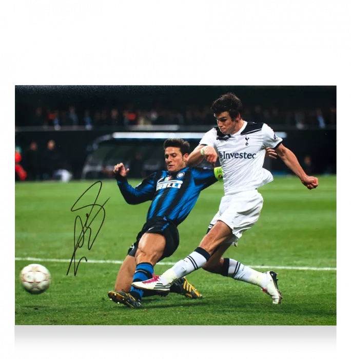 icons Gareth Bale Signed Tottenham Hotspur Photo: Iconic UEFA Champions League Goal vs Internazionale