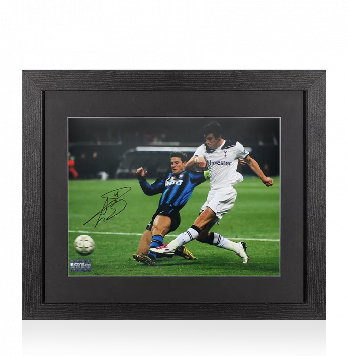 icons Gareth Bale Signed Tottenham Hotspur Photo In Black Wooden Frame: Iconic UEFA Champions League Goal vs Internazionale