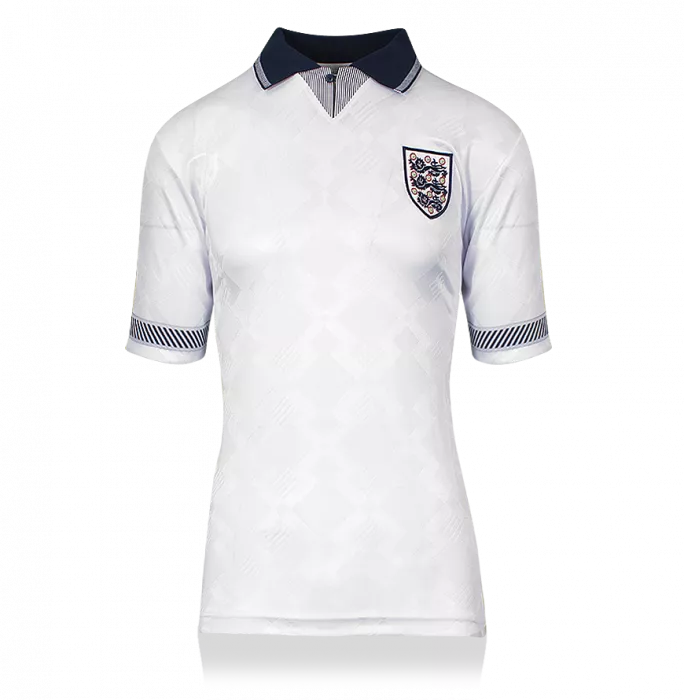 Icons Gary Lineker Back Signed England 1990 Home Shirt