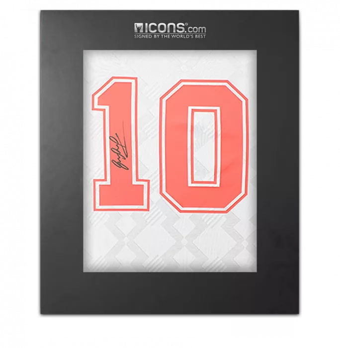 icons Gary Lineker Back Signed England 1990 Home Shirt In Deluxe Packaging