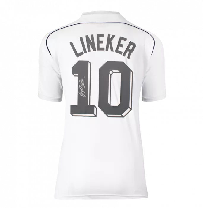 Icons Gary Lineker Back Signed Tottenham Hotspur 1986 Home Shirt In Deluxe Packaging