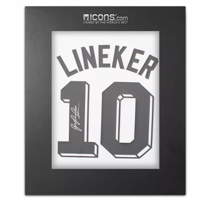 icons Gary Lineker Back Signed Tottenham Hotspur 1986 Home Shirt In Deluxe Packaging