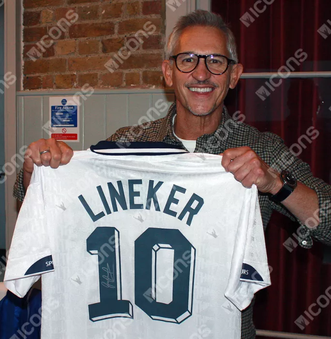 Icons Gary Lineker Back Signed Tottenham Hotspur 1991-92 Home Shirt In Classic Frame