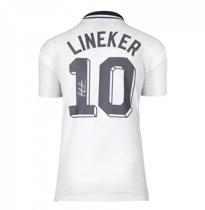 Icons Gary Lineker Back Signed Tottenham Hotspur Home Shirt: 1991 FA Cup Semi Final In Hero Frame: Option 1