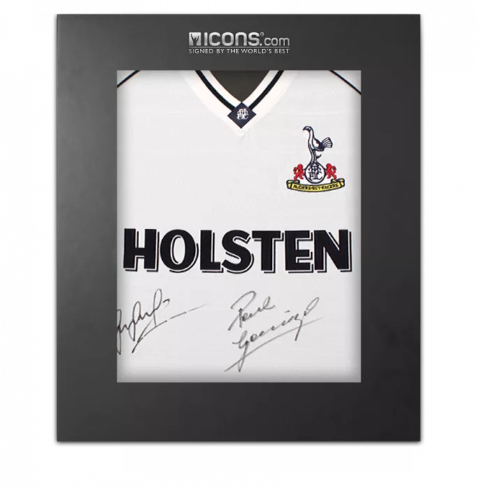 icons Gary Lineker & Paul Gascoigne Dual Signed Tottenham Hotspur 1991 Home Shirt In Deluxe Packaging