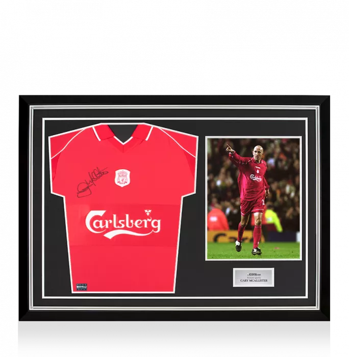Icons Gary McAllister Front Signed Liverpool FC 2000 Home Shirt In Hero Frame: Option 1