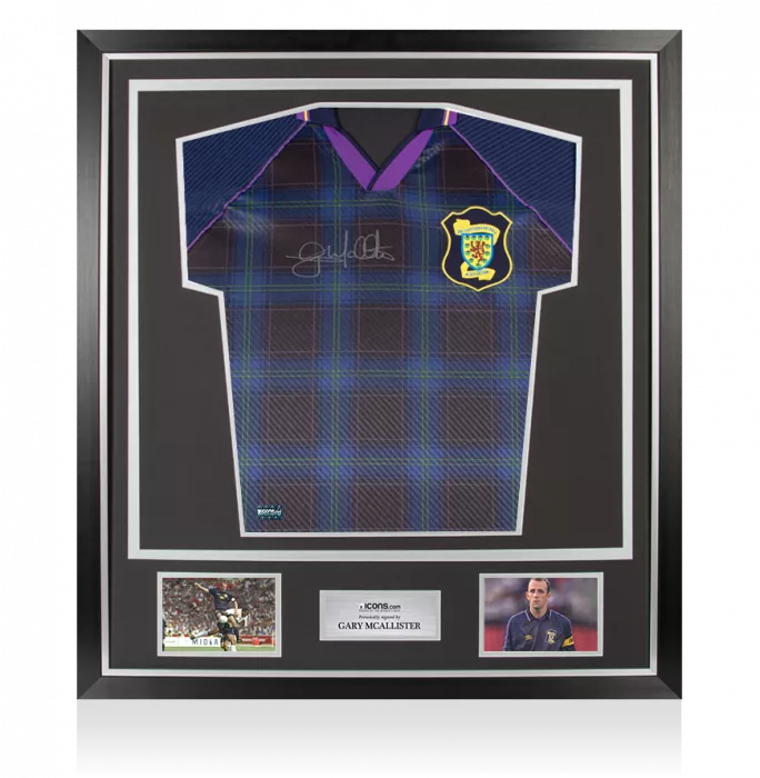 icons Gary McAllister Front Signed Scotland Euro 1996 Home Shirt In Classic Frame
