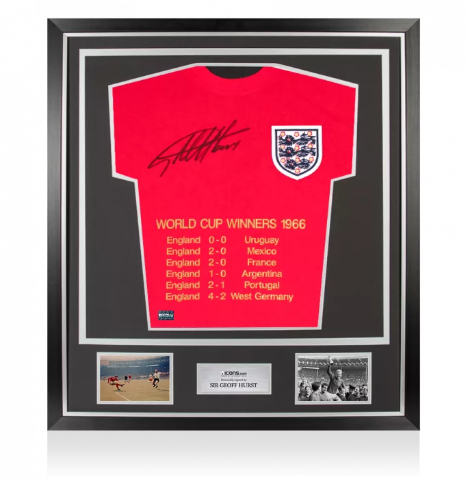icons Geoff Hurst Front Signed 1966 England Home Shirt In Classic Frame