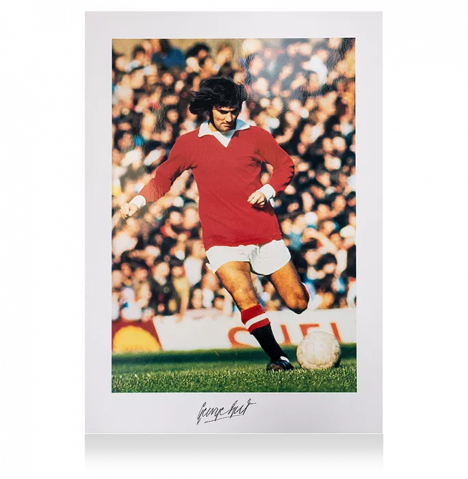 icons George Best Signed Manchester United Print: Portrait of an Legend