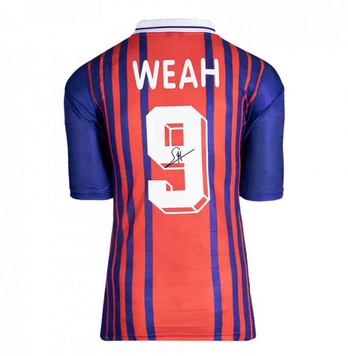 Icons George Weah Back Signed Paris Saint-Germain 1993 Home Shirt In Deluxe Packaging