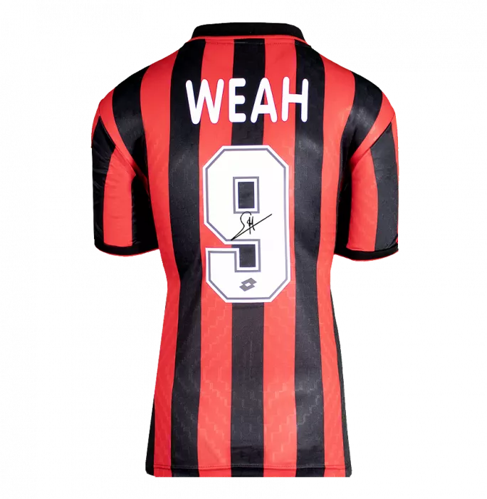 Icons George Weah Official AC Milan Back Signed AC Milan 1996 Home Shirt