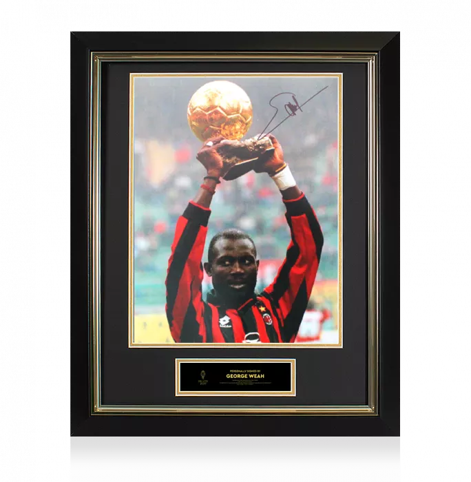 icons George Weah Official Ballon d'Or™ Signed AC Milan Photo: 1995 Ballon d'Or Winner