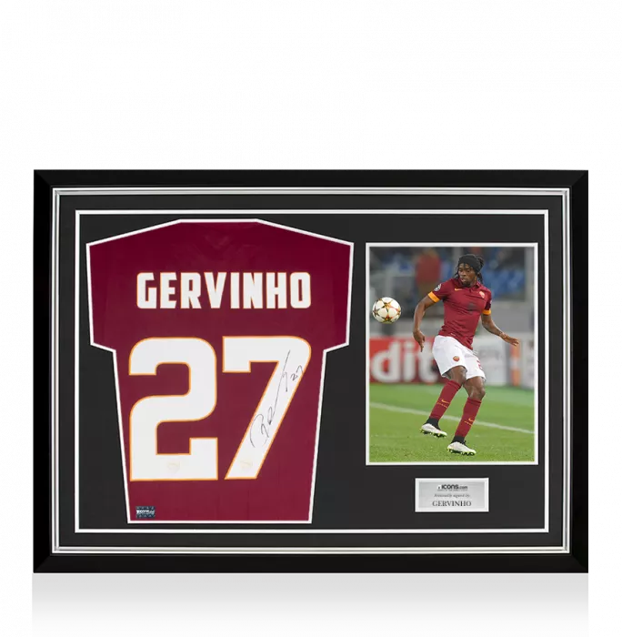 icons Gervinho Back Signed Roma Home Shirt Home Shirt In Hero Frame: Option 1
