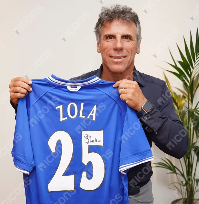 Icons Gianfranco Zola & Andriy Shevchenko Signed Chelsea Shirts In Classic Dual Frame
