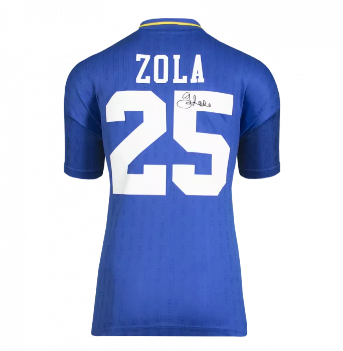 Icons Gianfranco Zola Back Signed Chelsea 1997 FA Cup Shirt In Hero Frame: Option 1
