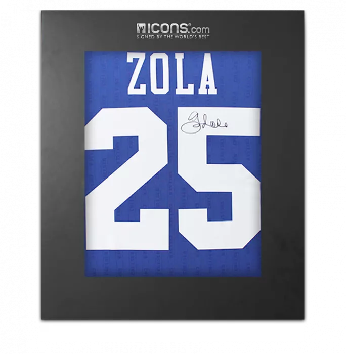 icons Gianfranco Zola Back Signed Chelsea 1997 FA Cup Shirt In Deluxe Packaging
