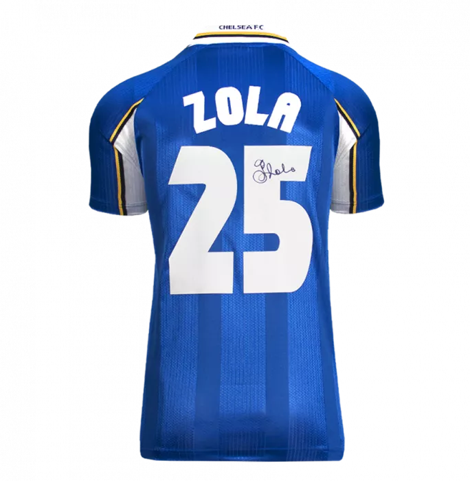 Icons Gianfranco Zola Back Signed Chelsea 1998 European Cup Winners Cup Shirt In Hero Frame: Option 1