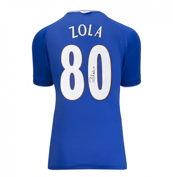 Icons Gianfranco Zola Back Signed Chelsea 2000 Home Shirt: 80 Goals Edition In Hero Frame: Option 1