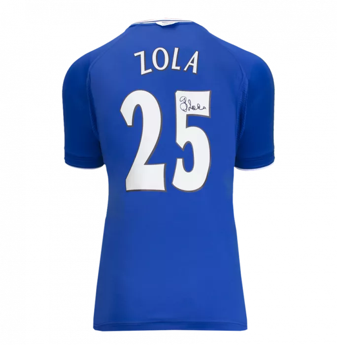 Icons Gianfranco Zola Back Signed Chelsea 2000 Home Shirt In Classic Frame