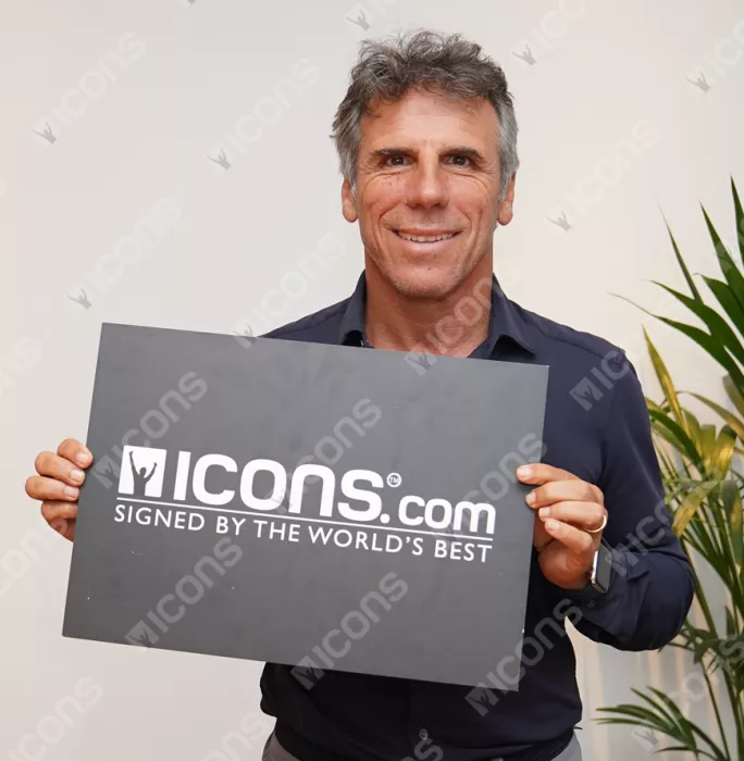Icons Gianfranco Zola Back Signed Chelsea FC 1998 Home Shirt: Cup Winners' Cup Final Edition In Deluxe Packaging