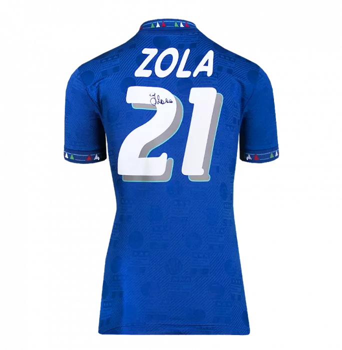 Icons Gianfranco Zola Back Signed Italy 1994 Home Shirt In Classic Frame