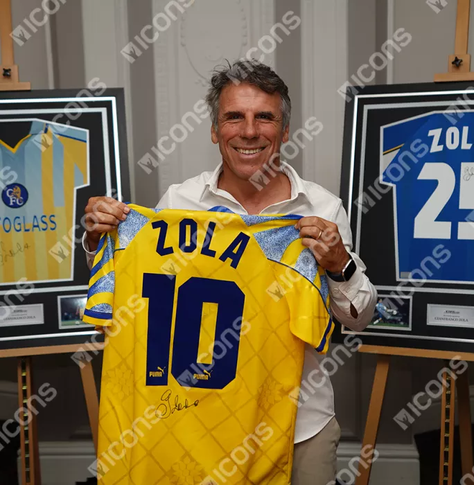 Icons Gianfranco Zola Back Signed Parma Calcio 1913 1995-96 Third Shirt In Classic Frame