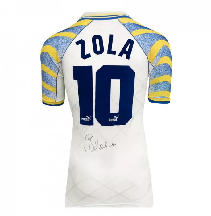 Icons Gianfranco Zola Back Signed Parma Calcio 1913 1995-97 Home Shirt In Hero Frame: Option 1
