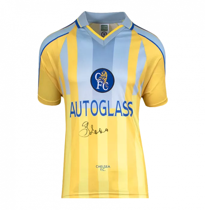 Icons Gianfranco Zola Front Signed Chelsea 1998 Away Shirt In Deluxe Packaging