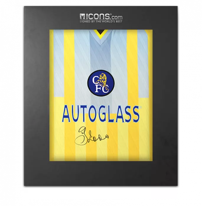 icons Gianfranco Zola Front Signed Chelsea 1998 Away Shirt In Deluxe Packaging