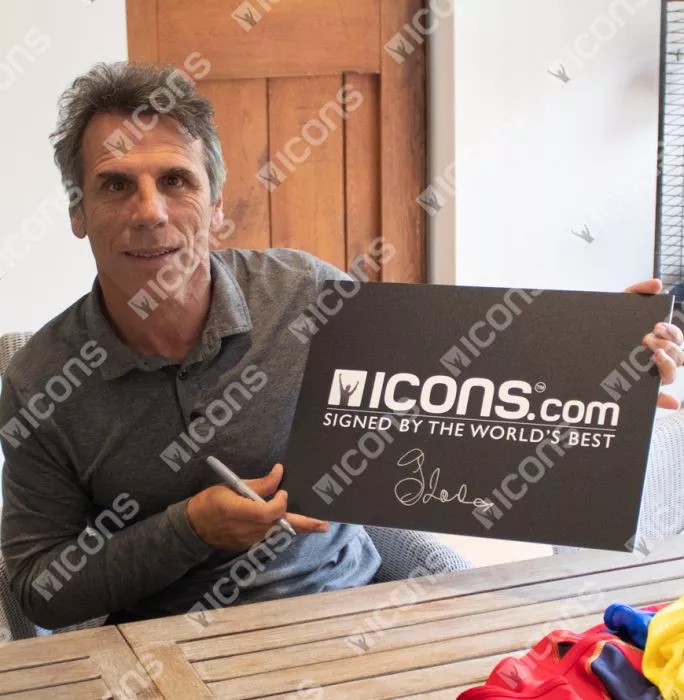 Icons Gianfranco Zola Official Chelsea FC Signed And Framed 1997-98 Home Shirt