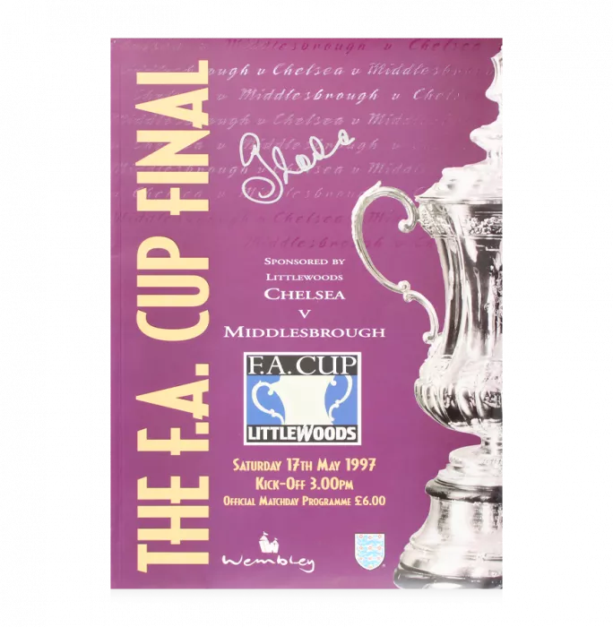 Icons Gianfranco Zola Signed And Framed Programme: 1997 FA Cup Final