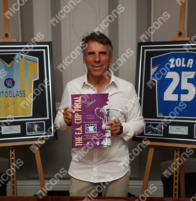 Icons Gianfranco Zola Signed And Framed Programme: 1997 FA Cup Final