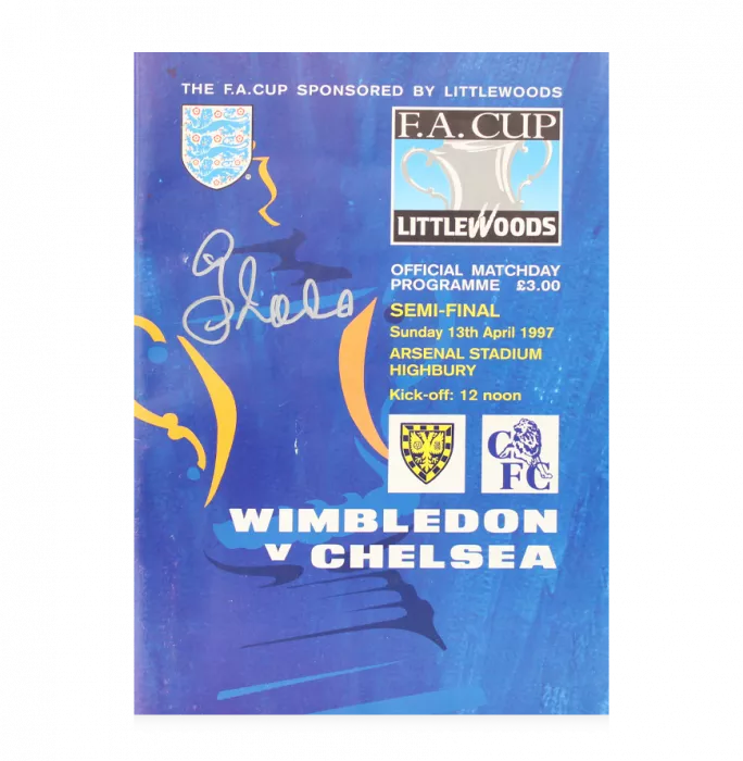 Icons Gianfranco Zola Signed And Framed Programme:1997 FA Cup Semi-Final