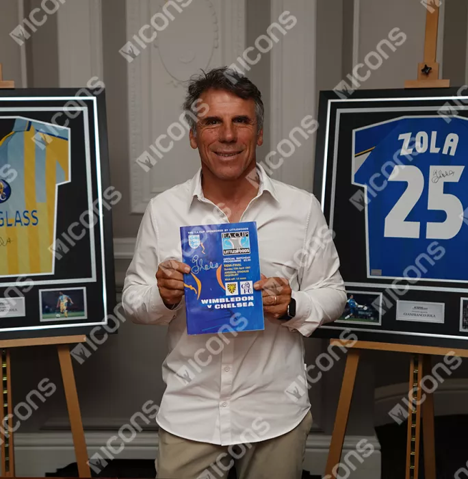 Icons Gianfranco Zola Signed And Framed Programme:1997 FA Cup Semi-Final