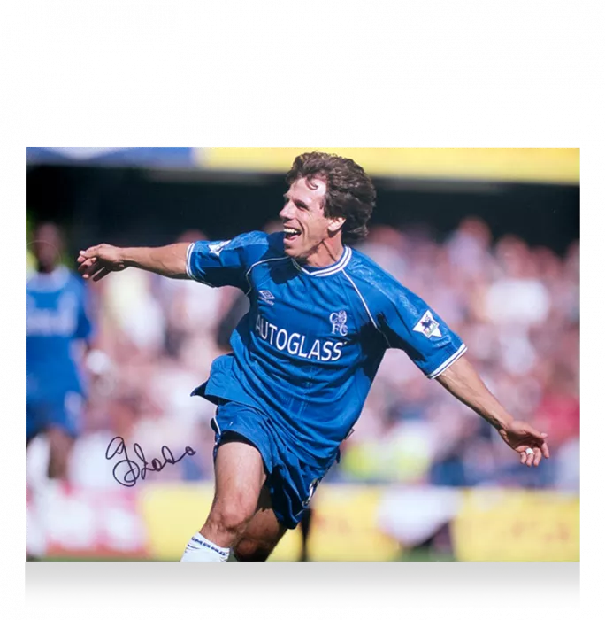 icons Gianfranco Zola Signed Chelsea FC Photo: Premier League Icon