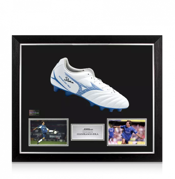 Icons Gianfranco Zola Signed Mizuno Monarcida Neo Boot In Bubble Frame: Option 1