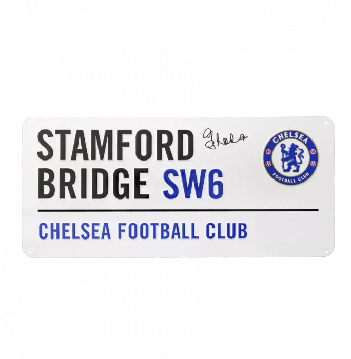 icons Gianfranco Zola Signed Stamford Bridge Road Sign