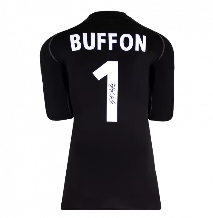 Icons Gianluigi Buffon Back Signed Italy 2002-03 Goalkeeper Shirt In Hero Frame: Option 1